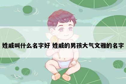 姓戚叫什么名字好 姓戚的男孩大气文雅的名字